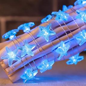 img 4 attached to 🌊 Indoor Beach Themed String Lights - Holitown Starfish Ocean Decor Fairy Lights, Battery Powered with Remote Control for Home Decor, Summer Party Room Embellishment - Starfish Design