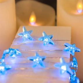 img 2 attached to 🌊 Indoor Beach Themed String Lights - Holitown Starfish Ocean Decor Fairy Lights, Battery Powered with Remote Control for Home Decor, Summer Party Room Embellishment - Starfish Design