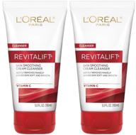 🍊 l'oreal paris skincare revitalift radiant smoothing wet facial cream cleanser - vitamin c, gentle makeup remover, face wash (2 count) – ideal for all skin types logo