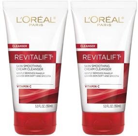 img 3 attached to 🍊 L'Oreal Paris Skincare Revitalift Radiant Smoothing Wet Facial Cream Cleanser - Vitamin C, Gentle Makeup Remover, Face Wash (2 count) – Ideal for All Skin Types