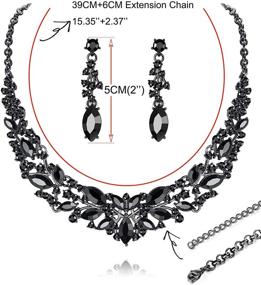 img 2 attached to 💎 Fiasaso Women's Rhinestone Necklace Earrings Set - Ideal for Bridesmaids and Special Occasions