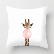 🦒 asamour cute animal bubblegum decorative pillow covers ultra soft throw pillow case cushion cover 18’’x18’’ for home sofa décor (giraffe) логотип