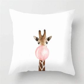 img 4 attached to 🦒 Asamour Cute Animal Bubblegum Decorative Pillow Covers Ultra Soft Throw Pillow Case Cushion Cover 18’’x18’’ for Home Sofa Décor (Giraffe)