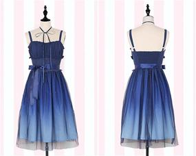 img 3 attached to 👗 Enchanting Sweet Lolita Sleeveless Long Dress: Captivating Gradient Starry Sky Blue for Girls