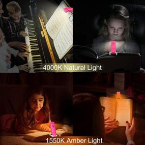 img 1 attached to 📚 LUXSWAY USB Rechargeable Book Light for Reading, Portable Clip On Bookmark Kids Light for Bed, Adjustable Brightness, Eye Care, 4 LEDs (2 x 4000K, 2 x 1550K)