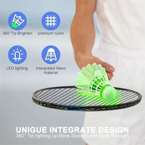 img 2 attached to 🏸 XXXYYY LED Badminton Birdies Shuttlecocks with 360° Lighting and Glow-in-The-Dark Tip - Light Up Birdies for Outdoor and Indoor Badminton, Nylon, 4 Pack