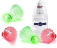 🏸 xxxyyy led badminton birdies shuttlecocks with 360° lighting and glow-in-the-dark tip - light up birdies for outdoor and indoor badminton, nylon, 4 pack логотип