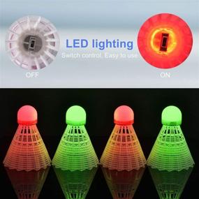 img 1 attached to 🏸 XXXYYY LED Badminton Birdies Shuttlecocks with 360° Lighting and Glow-in-The-Dark Tip - Light Up Birdies for Outdoor and Indoor Badminton, Nylon, 4 Pack