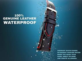 img 1 attached to 🔒 Dura Straps Waterproof Leather Watch Bands with Stylish Stitches for Men and Women