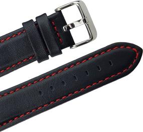 img 3 attached to 🔒 Dura Straps Waterproof Leather Watch Bands with Stylish Stitches for Men and Women