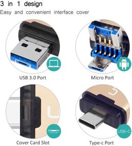 img 1 attached to 📱 128 ГБ 3в1 USB флеш-накопитель для Android телефона: Micro & Type-C, USB 3.0 - Samsung Galaxy Note 10, S10,Note 9, S9, S8, S7, S6, S5, Google Pixel USB-накопитель