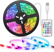 🎶 enhance your home décor with tasmor 16.4ft music sync led strip light - waterproof rgb 5050 color changing strip for tv, pc, mirror - usb powered with remote control logo