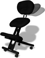 🪑 cinius height-adjustable kneeling chair with backrest support and non-deformable cushions - professional ergonomic design in black logo