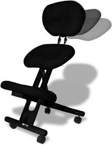 img 3 attached to 🪑 CINIUS Height-Adjustable Kneeling Chair with Backrest Support and Non-deformable Cushions - Professional Ergonomic Design in Black