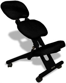 img 2 attached to 🪑 CINIUS Height-Adjustable Kneeling Chair with Backrest Support and Non-deformable Cushions - Professional Ergonomic Design in Black