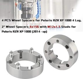 img 1 attached to 🔧 Set of 4 ATV UTV Wheel Spacers, 2 inch 4x156mm, for Polaris 2014+ RZR XP 1000, 2015+ RZR and 2013+ Ranger. 4/156 Wheel Spacers with 12x1.5 Studs &amp; 131mm