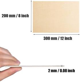 img 3 attached to Set of 3 Unfinished Unpainted Basswood Plywood Thin Sheets - 300 x 200 x 2 mm / 12 x 8 x 0.08 inch - Ideal for Craft DIY, Hand-Made Projects, Mini House Building, and Architectural Models