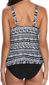 img 3 attached to 🌺 Floral Printed Modest Two Piece Bathing Suits for Women: Yonique Loose Fit Blouson Tankini Swimsuits