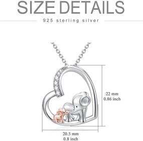 img 1 attached to 🐘 LEECCI Mama and Baby Owl Elephant Panda Rabbit Necklace: Heartfelt 925 Sterling Silver Mother Daughter Jewelry Gift