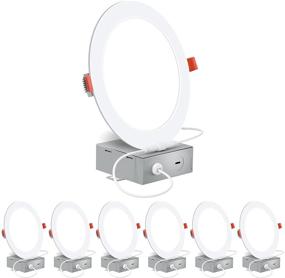 img 4 attached to 🔆 6 Pack Slim LED Recessed Lighting: Dimmable 6 Inch Canless Downlight with Junction Box, 3000K Warm White, 12W=110W Eqv, ETL Certified - Enhance Your Space with Energy Efficient Ceiling Lights!