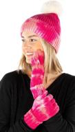 🧣 cute and cozy: tie dye pom beanie glove set - perfect girls' accessories for cold weather logo