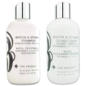 img 4 attached to Biotin Hair Growth Shampoo & Conditioner Set - High Potency Formula for Fastest Hair Growth, Enriched with Vitamins E, A, and C - B THE PRODUCT (8.5oz)