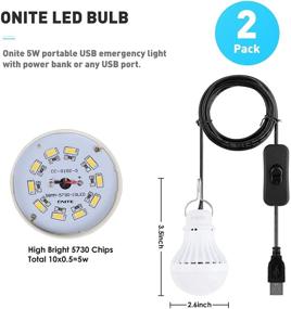 img 2 attached to Onite USB LED Camping Lantern - 2 Pack with USB Splitter Y-Cable, 8ft Extra Length Cord - Perfect for Portable Power Stations, Solar Panel Chargers, and Power Banks - Warm White Light