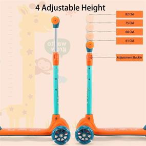 img 2 attached to 🛴 LED Light Up Wheels Kids Scooter with Adjustable Height - Summer Scooter for Girls - Extra-Wide Deck - 3 Wheel Scooter for Kids Girls Boys