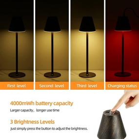 img 1 attached to 🍃 Cordless Table Lamp, Rechargeable Desk Lamp with 4000mAh Battery, Adjustable 3-Level Brightness Night Light, Elegant Metal Shell, Minimalist Design for Reading, Couple Dinner, Coffee Table, Restaurant, Bedroom (Vintage Copper)