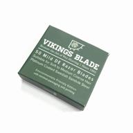 vikings blade swedish steel replacement razor blades - 50 pack (9 to 12 months supply) - gentle &amp; safe logo