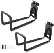 slatwall hose hooks: heavy duty garage storage utility tool double holder bike hanger organizer (2 pack, black) logo