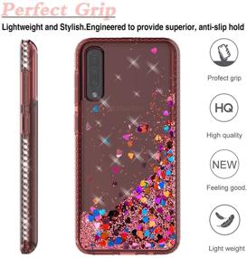 img 2 attached to 📱 YmhxcY Galaxy A50 Case with Tempered Glass Screen Protector [2 Pack] - Sparkling Liquid Waterfall Flowing Glitter Phone Cover for Samsung Galaxy A50 2019 6.4