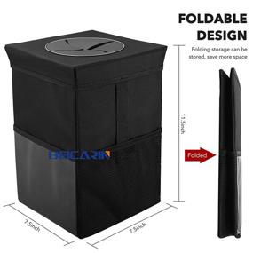 img 1 attached to 🗑️ Convenient Car Trash Can: Collapsible, Leak-Proof, and Portable with Storage Pockets - 2.6 Gal Multipurpose Car Garbage Bin