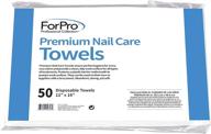 🧖 forpro premium nail care towels - manicure and pedicure lint-free disposable towels with poly back, size: 12" x 16", 50-count logo