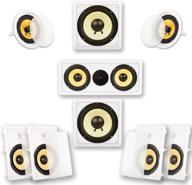 🎵 acoustic audio goldwood hd728: in-wall/ceiling home theater 7.2 surround sound speakers (9 speakers, 7.2 channels, 8 inch, white) logo