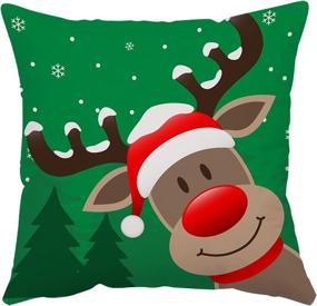 img 1 attached to 🎄 Set of 4 Velvet Merry Christmas Pillow Covers 20x20 - Red Green Xmas Holiday Throw Pillow Cases - Soft Christmas Tree Cushion Covers for Outdoor Home Bed Sofa Couch (20 Inch)