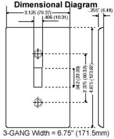 img 1 attached to Leviton PJ226-W Triple Gang Combo Wallplate with 2 Toggle and 1 Decora/GFCI, Midway Size, in White