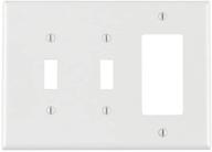 leviton pj226-w triple gang combo wallplate with 2 toggle and 1 decora/gfci, midway size, in white логотип