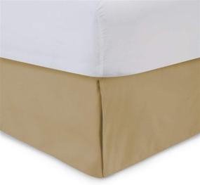 img 4 attached to 🛏️ Юбка для кровати Blissford Gold с 18-дюймовым обором - полный размер, разделённые углы - смесь хлопка (доступно в 16 цветах)