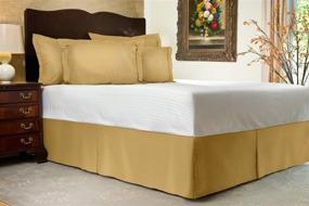 img 3 attached to 🛏️ Юбка для кровати Blissford Gold с 18-дюймовым обором - полный размер, разделённые углы - смесь хлопка (доступно в 16 цветах)