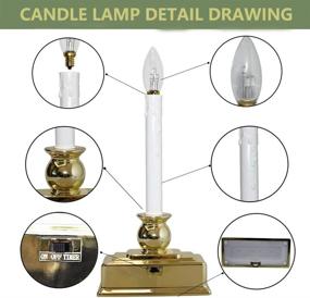 img 2 attached to 🕯️ Goothy Christmas Window Candle Lights: Battery Operated LED Candles Lamp with 7W C26 Clear Bulb - 8/16 Hour Timer, Golden Base (1 Pack)