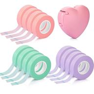 breathable eyelash extension tape with heart-shaped cutter - 10 yards long, 0.5 inch wide (pink, purple, green) logo