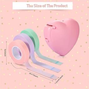 img 3 attached to Breathable Eyelash Extension Tape with Heart-Shaped Cutter - 10 Yards Long, 0.5 Inch Wide (Pink, Purple, Green)