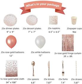 img 3 attached to Exquisite 255Pcs Rose Gold Party Supplies: Perfect Décor Kit for Birthday Parties, Bridal Showers, and Bachelorettes