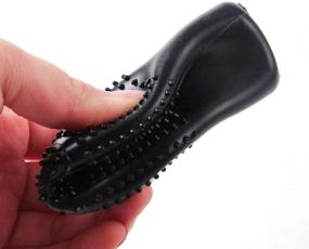 img 1 attached to 🚗 Автомобильная накладка на рычаг переключения передач: круглая мягкая силиконовая противоскользящая обувь на рычаге переключения передач в модном черном цвете.
