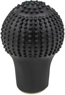 🚗 car shift knob cover: round soft silicone anti-slip gear shift boot in fashionable black logo