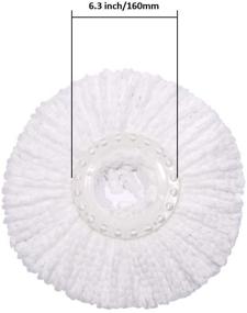 img 1 attached to 🧼 Round Replacement Mop Head - 2 Pack - Fits Hurricane Magic 360° Spin Mop - Microfiber Refill for Improved Performance - Standard Size & Compatible