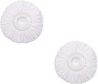 🧼 round replacement mop head - 2 pack - fits hurricane magic 360° spin mop - microfiber refill for improved performance - standard size & compatible logo