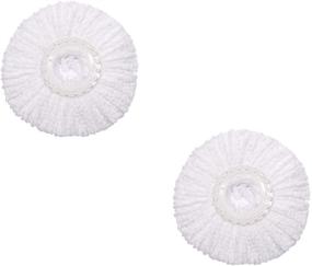 img 2 attached to 🧼 Round Replacement Mop Head - 2 Pack - Fits Hurricane Magic 360° Spin Mop - Microfiber Refill for Improved Performance - Standard Size & Compatible