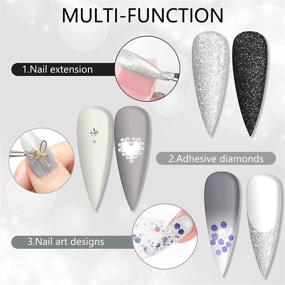 img 2 attached to 💅 Saviland Poly Nails Gel Set - 7 Shades Nail Extension Gel Kit with Black, Gray and Clear Builder Nail Gel, Slip Solution and Nail Tools for Enhancing Nails - Manicure for Beginners - All-In-One Starter Kit